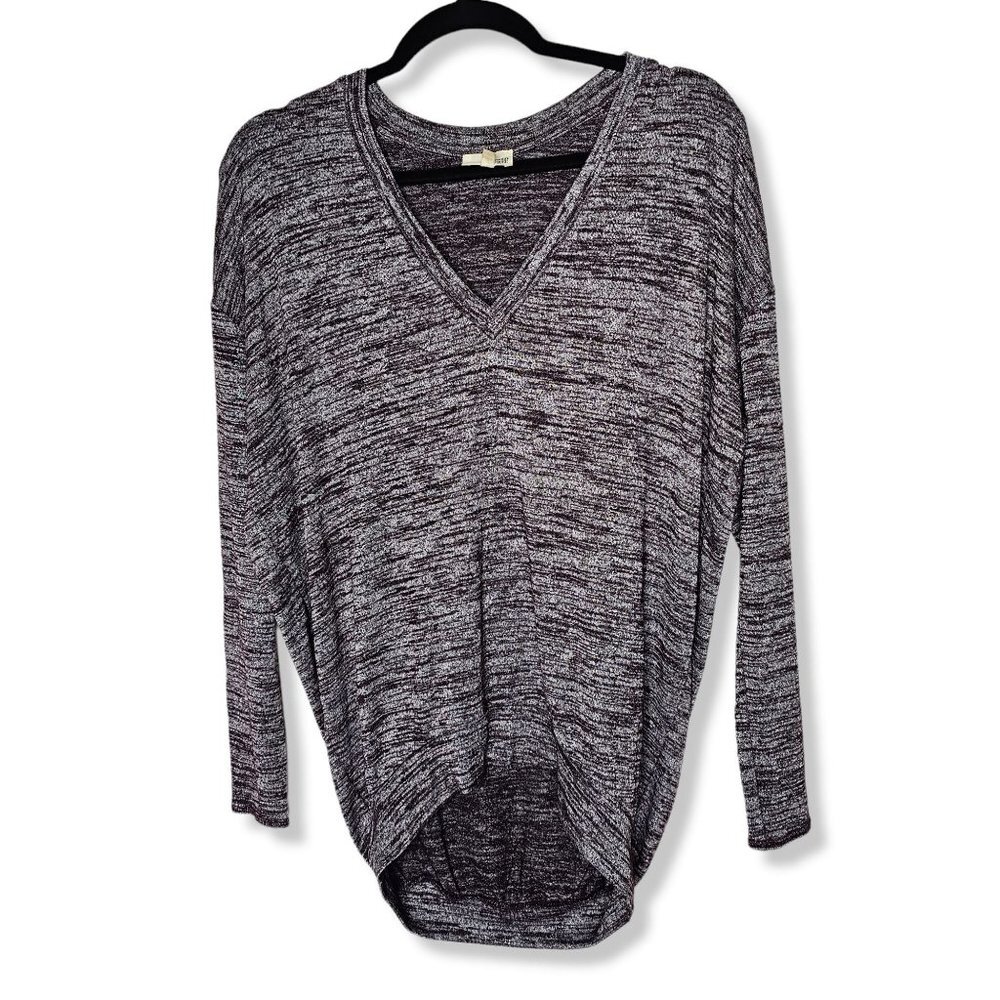 ⚡️Wilfred Free XXS Devinette Oversized V Neck Long Sleeve Marled Sweater Purple